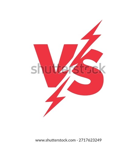 Red vs versus lightning bolt icon