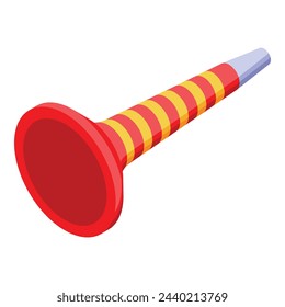 Rote Vuvuzela Icon isometrischen Vektor. In: Soccer Horn. Fanparty