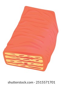 Red wafer bar. vector illustration