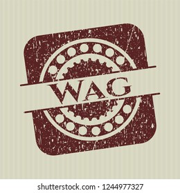 Red Wag rubber grunge texture stamp