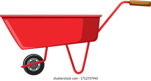 Red wagon on white background illustration