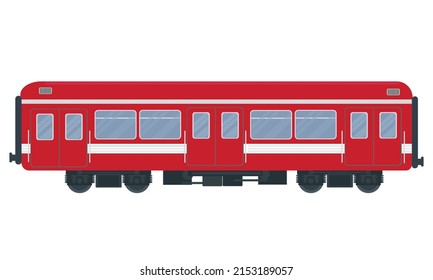 gráficos vectores del tren de pasajeros del vagón rojo