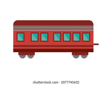 Red Wagon Train Vehicle Icon