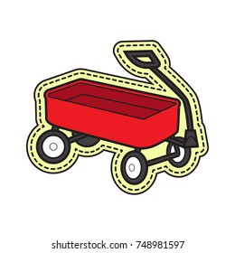 red wagon vector cartoon