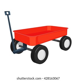 red wagon vector illustration isolated on a white background