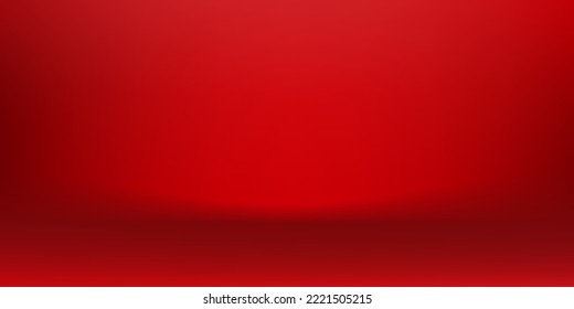 Red wall background, Vector backdrop of Empty Gallery room for for Valentine, Chinese new year,Christmas, Mid Autumn Festival for product presentation
