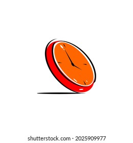 red wall clock icon illustration