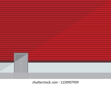 red wall with door background, vector eps 10.