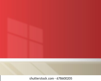 red wall an empty background vector art illustration