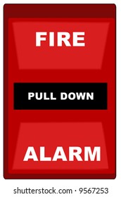 red wall style fire alarm - vector image