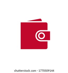 Diseño sencillo del vector de icono de la cartera roja