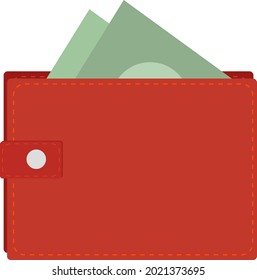 Red wallet, illustration, vector on a white background.