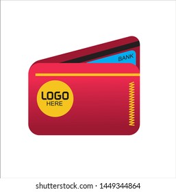red wallet vector - purse vector illustration