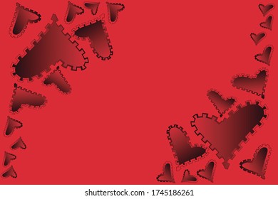 Red wallpaper with red hearts