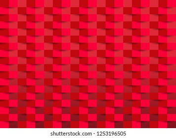 Red wallpaper with rectangle texture. vector illustration.