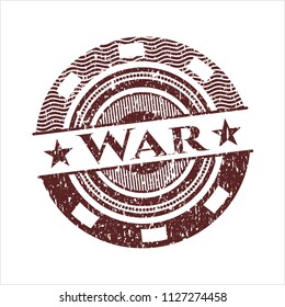 Red War distress rubber stamp