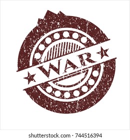Red War grunge style stamp