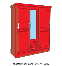 Armario rojo para el almacenamiento de ropa, pantalones, chaquetas, camisas, etc.
El diseño de este armario es muy moderno y se puede utilizar en varias propiedades