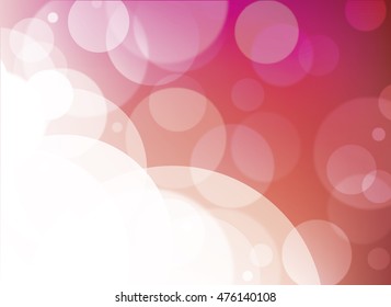 Red warm blurred bokeh background with open white light area. Shows luminosity and layered effects with transparent circles