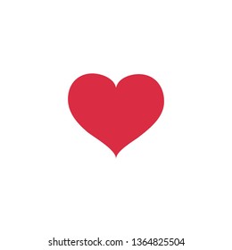 red warm rounded heart icon sign on a white background