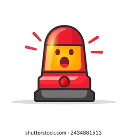 Red Warning Alarm Flashlight, Hazard warning light - vector stock illustration
