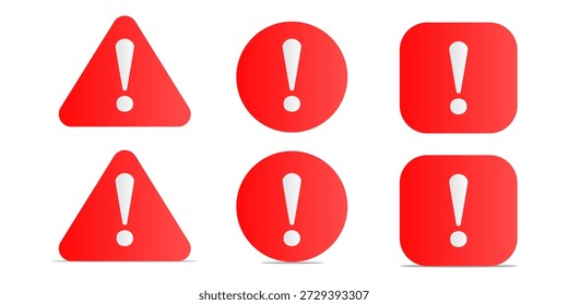 Iconos Rojos De Advertencia Y Alerta Con Signos De Exclamación