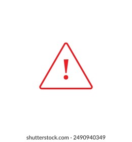 Red Warning, attention. Vector icon. Exclamation sign, Danger Warning, Isolated, Caution icon Warning symbol. Vector illustration. Eps file 42.