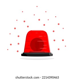 Red warning lamp for alarm notification. Vector icon.