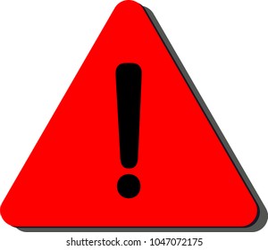 Red Warning mark with shadow 3