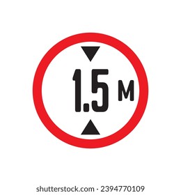 Red Warning Sign 1.5m: Graphic Design Icon with Calligraphy Character Logo