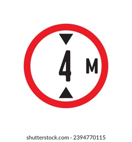 Red Warning Sign 4m: Graphic Design Icon with Calligraphy Character Logo