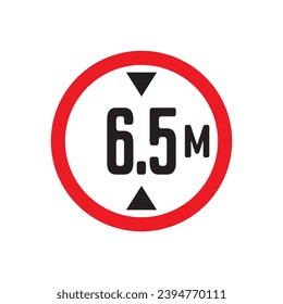 Red Warning Sign 6.5m: Graphic Design Icon with Calligraphy Character Logo