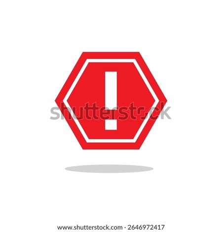 red warning sign with an exclamation point for prohibited activities the octagon - vector