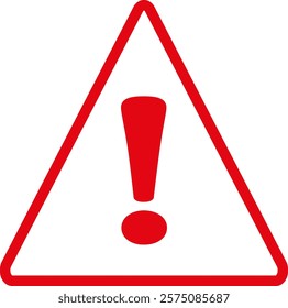 A red warning sign featuring a prominent exclamation mark, indicating caution or alertness