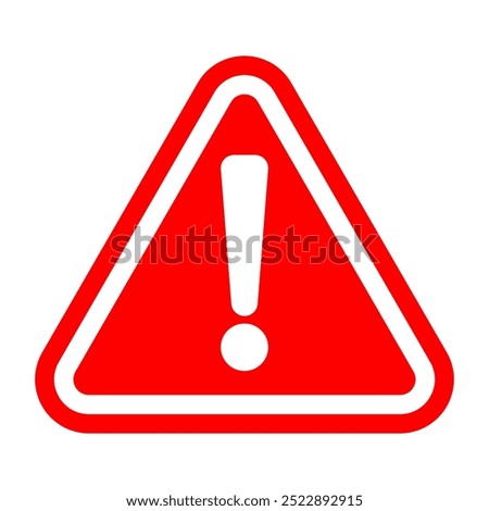 Red Warning sign icon, Isolate Danger vector symbol on white background, Alert, Attention sign for Transportation, Website and Banner graphic elements, stock (Editable)