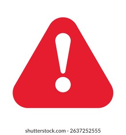 Red warning sign Icon, Warning sign on white vector illustration. Triangle warning Hazard sign. Exclamation Point Sign in Red Triangle. Caution alarm attention mark.