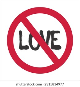 red warning sign, isolated on white background, custom warning signs with love typography text. humour sign vector