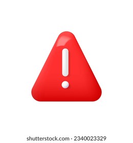 Red warning sign isolated on white background. Vector illustration.