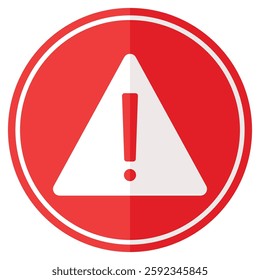 Red warning sign isolated on white background.