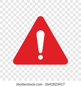 A red warning sign in the shape of a triangle contains a large, white exclamation point at its center. The sign is often used to signal hazards or important notifications.