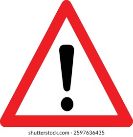 Red warning sign .Red warning triangle with exclamation mark, caution sign, Warning icon. Exclamation mark. Danger symbol.red exclamation mark,exclamation red