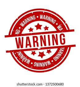 Red Warning Stamp. Eps10 Vector Badge.