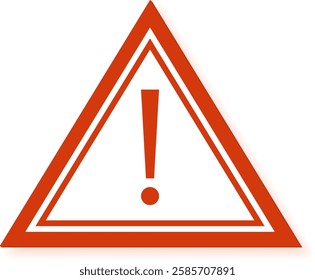 Red warning traffic sign with white background showing exclamation point in triangle shape representing caution, danger, hazard, alert, and attention getting concept