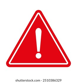 Ícone de triângulo de aviso vermelho. Sinal de atenção

