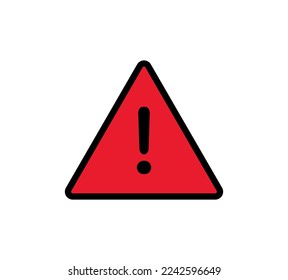Red warning triangle vector icon. warning sign illustration symbol with exclamation mark 