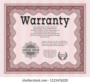 Red Warranty. With background. Customizable, Easy to edit and change colors. Superior design. 
