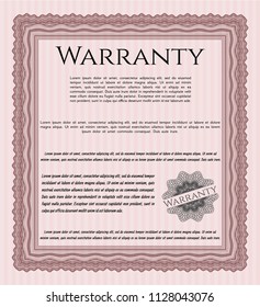 Red Warranty. With background. Money Pattern design. Vector illustration. 
