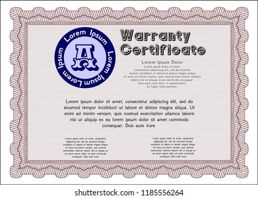 Red Warranty. With background. Nice design. Detailed. 