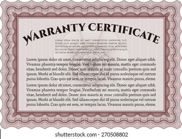 Plantilla de certificado de garantía roja
