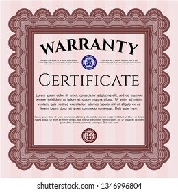 Red Warranty Certificate Template Nice Design Stock Vector (Royalty ...